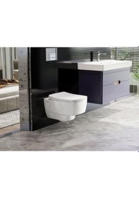 Resim Turkuaz Yeni Mona Rimless Asma Klozet Ve Yeni Mona Slim Yavaş Kapanan Pp Kapak Beyaz 