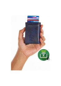 Resim Adelina Bags Adelina Unisex Lacivert Alüminyum Mekanizmalı Kızaklı Kartlık Cüz Lacivert 