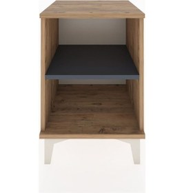 Resim Hyperion Komodin Tek Raflı 44x44x64 Çam-antrasit Atlas Çam 