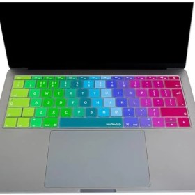 Resim MacBook Klavye Koruyucu Kılıf Klavye Filmi Avrupa Ingilizce Baskılı Uk-Ters L Enter Tipi Pro 13INÇ A1708, MacBook A1534 12INÇ Uyumlu, Ultra Ince Hafif Yıkanabilir Pembe Yeşil 