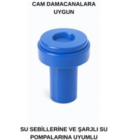 Resim Damacana Yaylı Sebil Kapağı Sızıntı Önleyici, Şarjlı Su Pompasına Ve Su Sebiline Uyumlu Kapak Mavi 