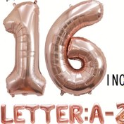 Resim 1 adet Şampanya Altın Kaplama Balon, 16 İnç Harf A-Z, Kendinden Kapamalı Doğum Günü, Düğün, Yeni Yıl, Yıldönümü, Sevgililer Günü, Noel Parti Süslemeleri 