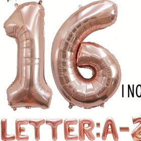Resim 1 adet Şampanya Altın Kaplama Balon, 16 İnç Harf A-Z, Kendinden Kapamalı Doğum Günü, Düğün, Yeni Yıl, Yıldönümü, Sevgililer Günü, Noel Parti Süslemeleri 