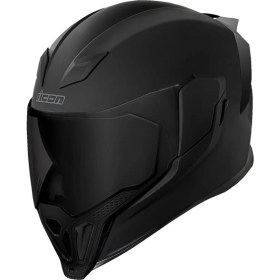 Resim Icon Airflite Dark Kapalı Motosiklet Kaskı Mat Siyah 