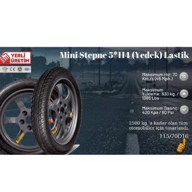 Resim Mini Stepne 5*114(Yedek) Lastik Ücretsiz Kargo 2022 ÜRETİM** 