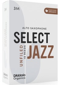Resim D'addario Orrs10asx3m Organic Select Jazz Unfiled Alto Saksafon Kamışı No: 3 Medium Profesyonel/caz - 10'lu Paket Kimyasalsız Organik Tarım Sertifikalı Ve Dengeli Caz Performansı 