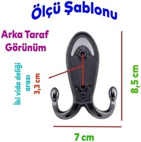 Resim Badem10 Metax Uzay Askı Vestiyer Duvar Askısı Metal Dolap Elbise Askılığı Mat Siyah Siyah Kapak 