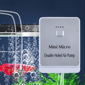 Resim Gürültü Önleyici Yüksek Hacimli Balık Tankı Aerator Pompası, USB Şarj Edilebilir Çift Kullanım için Dış Mekan/Yatak Odası/Ev Derin Su Oksijenasyonu [Tam Aksesuarlar] Balık Bakımı için Temel Hava Taşı + Yumuşak Boru, 24 Saat Sürekli Oksijen Sağlama/Güç Kesintisi Kaygaları Yok! 