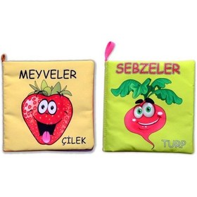 Resim 2 Kitap Tox Sebzeler Ve Meyveler Kumaş Sessiz Kitap T113 T049 - Bez Kitap , Eğitici Oyuncak , Yumuşak Ve Hışırtılı 
