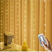 Resim Maiyame Pembe 3x3m 300led Usb Kumandalı Perde Işığının 8 Fonksiyonu, Noel Dekorasyonu, Ev Dekoru, Bakır Tel, Dayanıklı Malzeme, Kolay Kurulum Diğer 