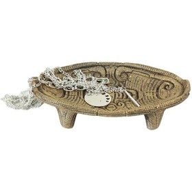 Resim Dekoratif Kase Takı Kutusu Yüzük Kolye Kutusu Mum Tabağı Takı Organizer Model 7 - Altın Eskitme 