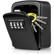 Resim Hava Koşullarına Dayanıklı Acil Durum Anahtar Kutusu, Ev, Ofis, Garaj İçin Taşınabilir Tasarımlı Büyük Kapasiteli Anahtar Saklama, Alaşımlı Gövde Ve Sürgülü Kapı 