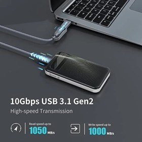 Resim Phıxero 1 Tb Harici Ssd, USB 3.2 Gen 2, 1050 Mb/s'ye Kadar SSD Harici Sabit Sürücü, Fotoğrafçılar ve Oyunlar Için Yüksek Hızlı Harici Sabit Sürücü Pc, Dizüstü Bilgisayar, Mac ve Ps4/xbox ile Uyumlu 