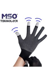 Resim MSO TEKNOLOJİ Dokunmatik Hassasiyetli İçi Silikon Bisiklet Balıkçılık Fitnes Eldiven 