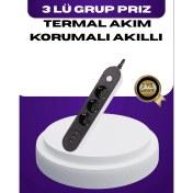 Resim USB Yuvalı Anahtarlı Üçlü Priz 2 Metre Kablolu 