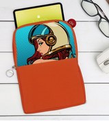Resim Bk Gift Gift Pop Art Tasarımlı Taşınabilir Koruyucu Tablet Kılıfı & Organizer Çanta - Turuncu-14 