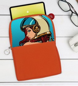 Resim Bk Gift Gift Pop Art Tasarımlı Taşınabilir Koruyucu Tablet Kılıfı & Organizer Çanta - Turuncu-14 
