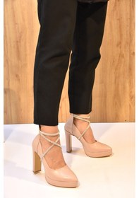 Resim Park Moda Platformlu Topuklu Kadın Sivri Burun Stiletto Ayakkabı Ten Ten 
