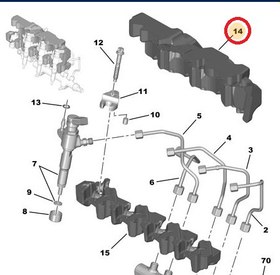 Resim PEUGEOT 508 (2011-2015) 1,6 HDI ENJEKTÖR ÜST KORUYUCU (ORJİNAL) 