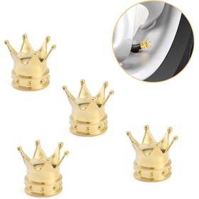 Resim 3EGROUP Kral Tacı Alüminyum Sibop Kapağı Altın Sarı 