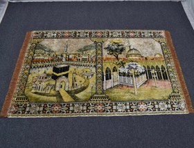 Resim Antika Manzara Kutsal Belde Kabe-i Muazzama Tasvirli Pastel Duvar Halısı 5904 