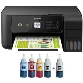 Resim Tanklı L3260 Uyumlu Photoink Mürekkepli Tanklı Yazıcı 1 Siyah Mürekkep 