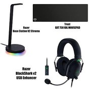 Resim Razer BlackShark v2 USB Enhancer + Trust GXT 758 XXL Mousepad + Razer Base Station V2 Chroma 