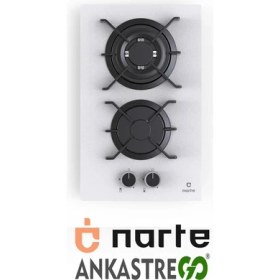 Resim NARTE-CG20030B 30 cm Domino Gazlı 1 Gözü Woklu Ocak-Beyaz 