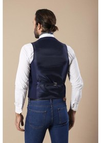 Resim Wessi Saat Cepli Indigo Polyviskon Tek Yelek 001 