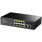 Resim Cudy FS1010P 8 Port 10/100 Mbps 120 W Poe+ 2 Uplink Portlu Vlan Cctv Rack Mount Metal Switch Cudy