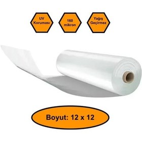 Resim 160 Micron Naylon Örtü, Şeffaf Su Geçirmez Naylon, 12x12 Metre 