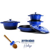Resim Lava 4x New Heritage Serisi Mavi Döküm Demir Tencere Seti LV S NHR 4X SET B 