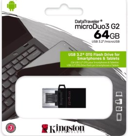 Resim Kingston 64GB DT microDuo microUSB+USB3.2 Flash Disk DTDUO3G2/64GB 