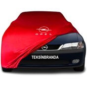 Resim ULTRASHOP Opel Vectra B Caravan (1995 - 2002) Kırmızı Kumaş Araba Branda Logolu Branda Penye Oto Branda 