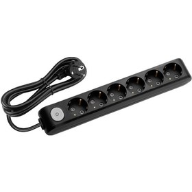 Resim Viko 90137603 Multi-Let Anahtarlı Topraklı Çocuk Korumalı Grup Priz 6'lı 3 M Siyah 