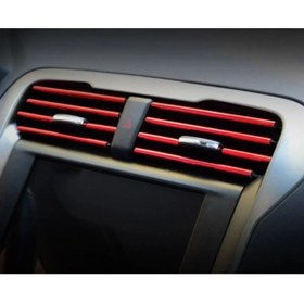 Resim oyd oto aksesuar Araç Içi Klima Izgara Hava Çıkış Dekoratif Şeritler Klima Şerit Trim Fitil Kırmızı RENK 