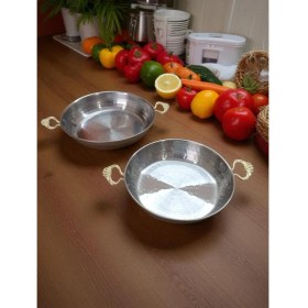 Resim Russet 2'li Sahan Menemen Tava Seti, Sarı Kulplu 18 cm ve 20 cm Dövme Işçilikli Çelik 