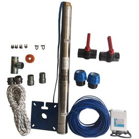 Resim 4Sdm6/11 1,5Hp Alarko 60 Mt Yassı Kablolu Ve Panolu 120 Mt Halatlı Çift Vanalı Akıtma Başlıklı Monofaze Takım Dalgıç Pompa 
