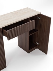 Resim Vall - Ceviz Dresuar (Traverten Tabla) - 120x40x90 