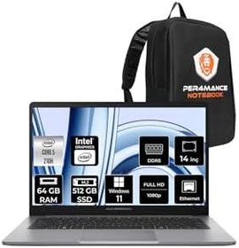 Resim ASUS ExpertBook P1 Intel Core 5 210H 64GB 512GB SSD 14" FHD W11H Dizüstü Bilgisayar & PER4 Çanta 