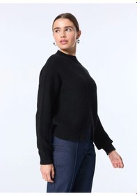 Resim Sisley Yün Karışımlı Düşük Omuz Normal Kesim Kazak Kadın Siyah Kazak - 324a136wm105b 