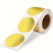 Resim 300 Altın ve Gümüş Kabartmalı Stickerlar | 2 İnç Yuvarlak Tırtıklı Kenarlı Metal Kendinden Yapışkan Etiketler | Düğün Davetiyeleri/Onur Sertifikaları & Hediye Paketleme için Uygun | Parlak Dayanıklı/Tamper-Evident/Kuru Yapıştırıcısız Dekoratif Mühürleme Stickerları 