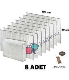 Resim Baffhome 8 Adet Petek Arkası Yalıtım Levhası Alüminyum Folyo 8 Radyatör Arkalığı 