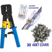 Resim Yeni Nesil Rj45 Ağ Pensesi + 30 Adet Jack + 30 Adet Kılıf 