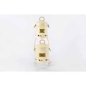 Resim Yıldıray Metal Metal Galvaniz 2 Katlı Ekonomik Patates Soğan Saklama Kovası Krem 