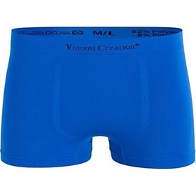 Resim Erkek Dikişsiz Boxer Mavi 