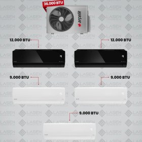 Resim Arçelik 1+5 Multi Sistem Klima / 36100 Md Pro Dış Ünite ( 3 Adet 9 Btu Beyaz + 2 Adet 12 Btu Siyah Iç Üniteler ) 