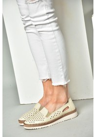 Resim Fox Shoes P555501103 Bej Hakiki Deri Kadın Ayakkabı Bej 