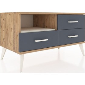 Resim Hyperion Şifonyer Tek Raflı 3 Çekmeceli 88x44x48 Çam-aytaşı/antrasit Aytaşı/antrasit 