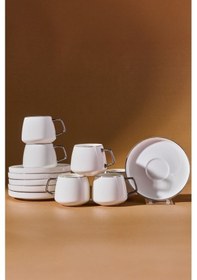 Resim Karaca Streamline Saturn 6 Kişilik Kahve Fincanı Takımı 100 ml Platin 